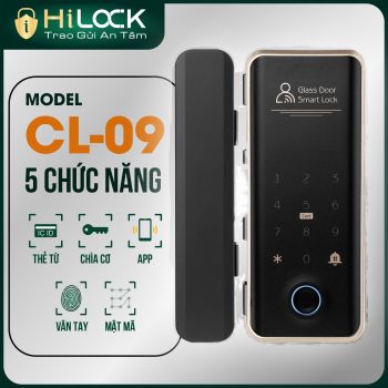 Khóa cửa kính cường lực vân tay CL-09