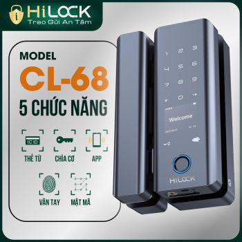 Khóa cửa kính cường lực vân tay CL-68